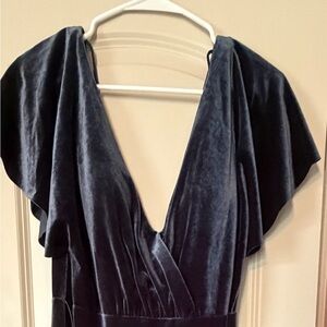 BHLDN Navy Velvet Maxi Dress